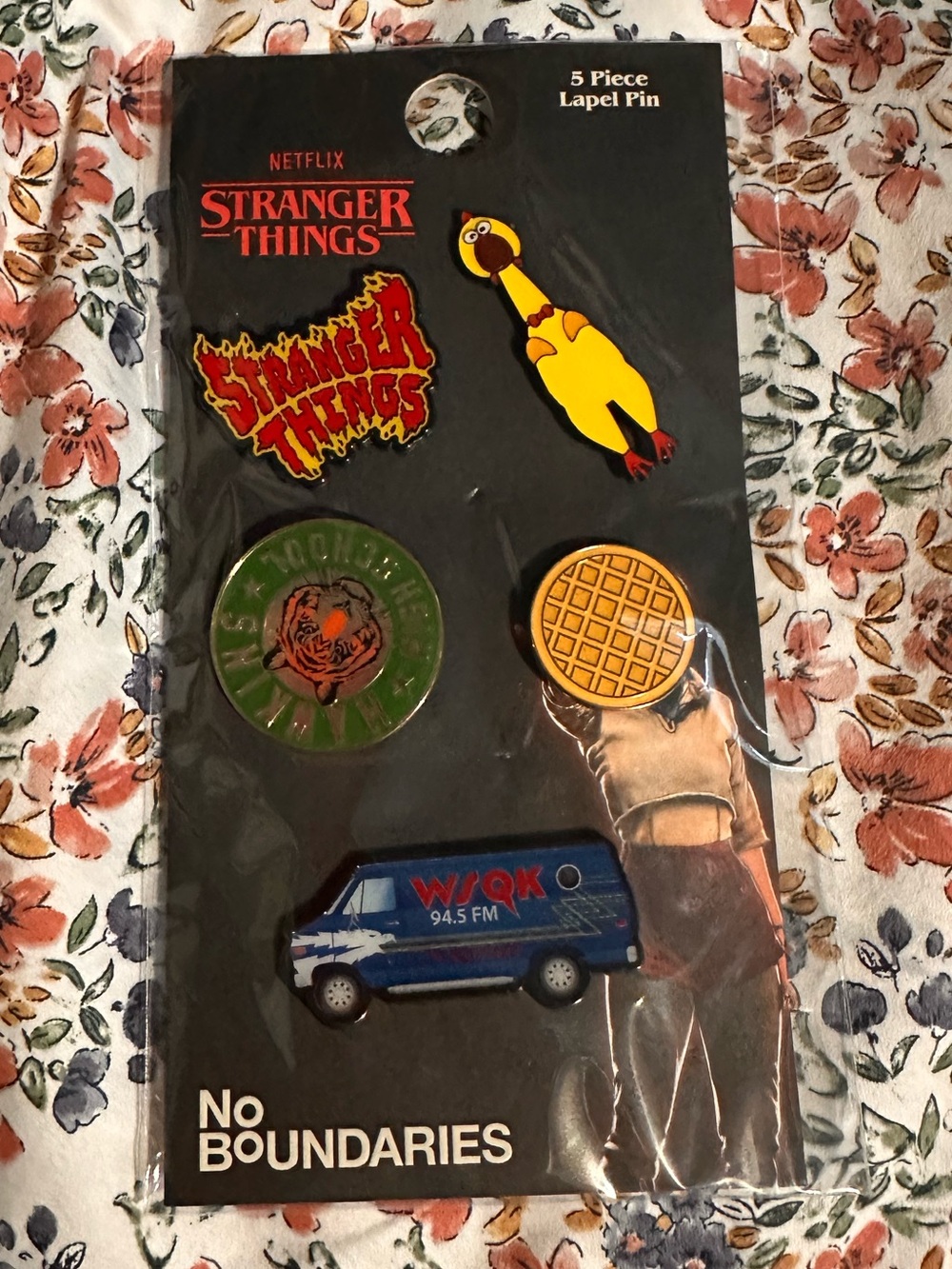 Stranger Things 5-Piece Enamel Pin Set - Vintage Logo & Icon Pins